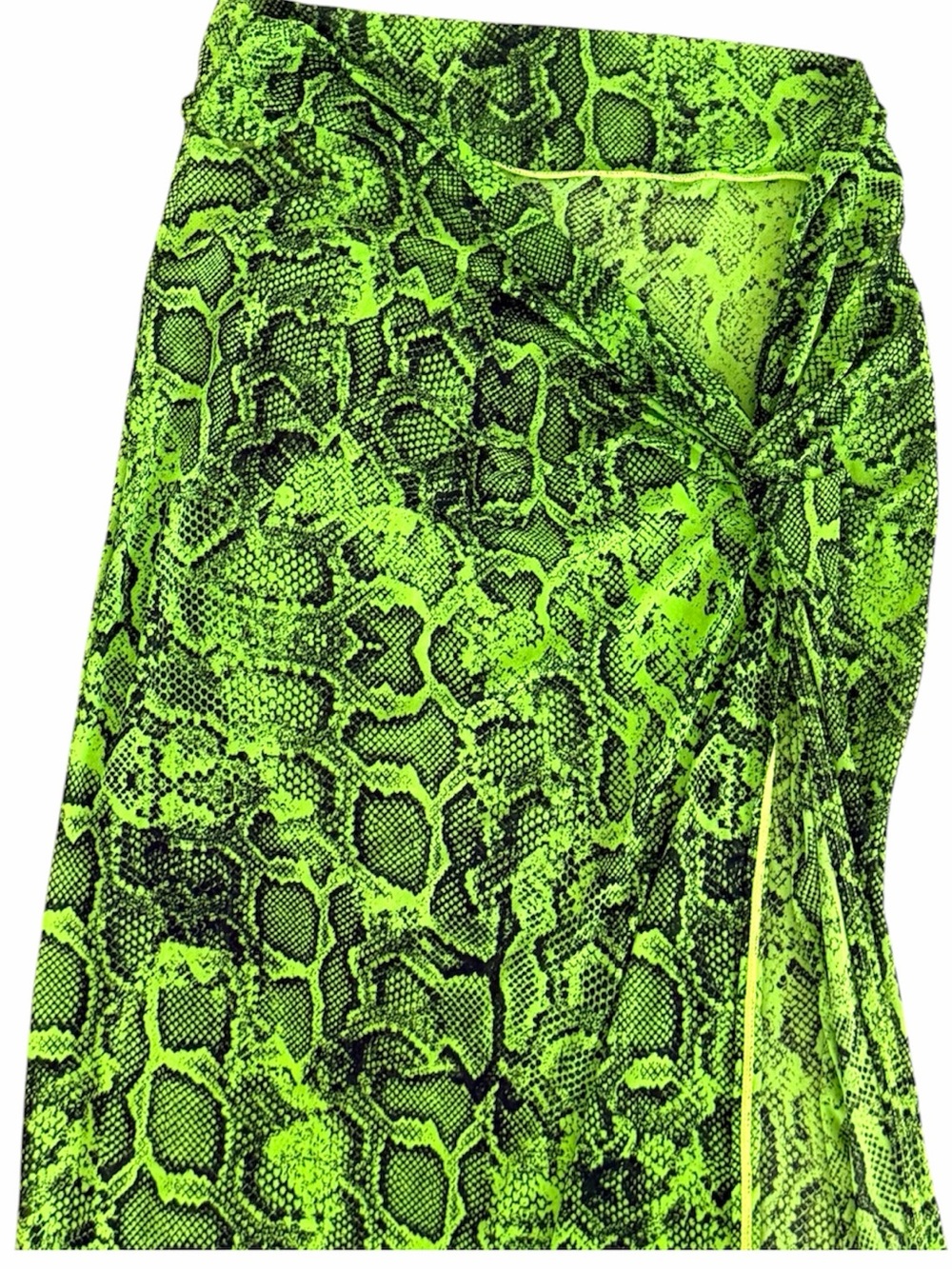 Fashion Nova Neon Lime Green Snake-Print Swim Sarong